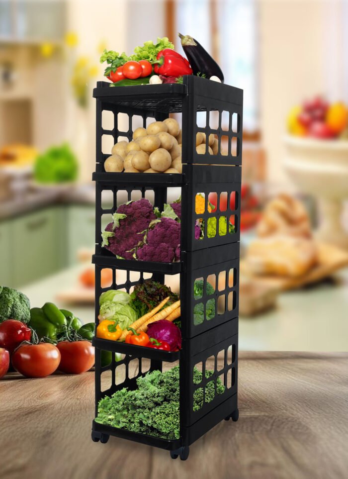 kitchen trolly with wheels, kitchen use, urban choice, rack
