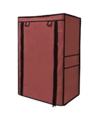 4 shelves shoe rack cover brown color