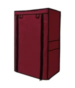 5 shelves shoe rack cover mahroon color
