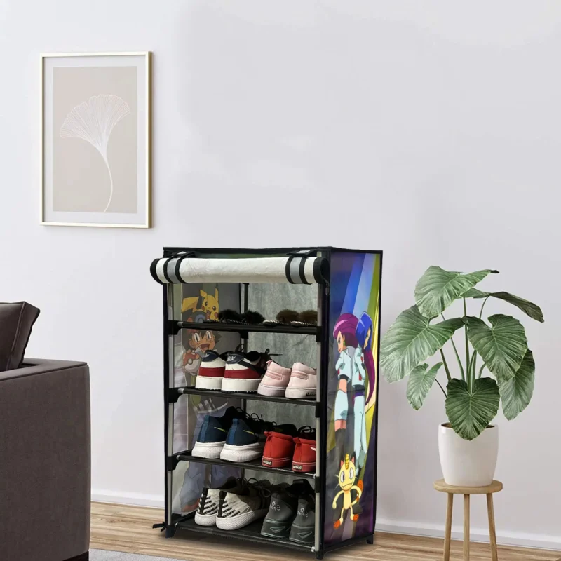 space saving 4 tier shoe rack with cartoon design
